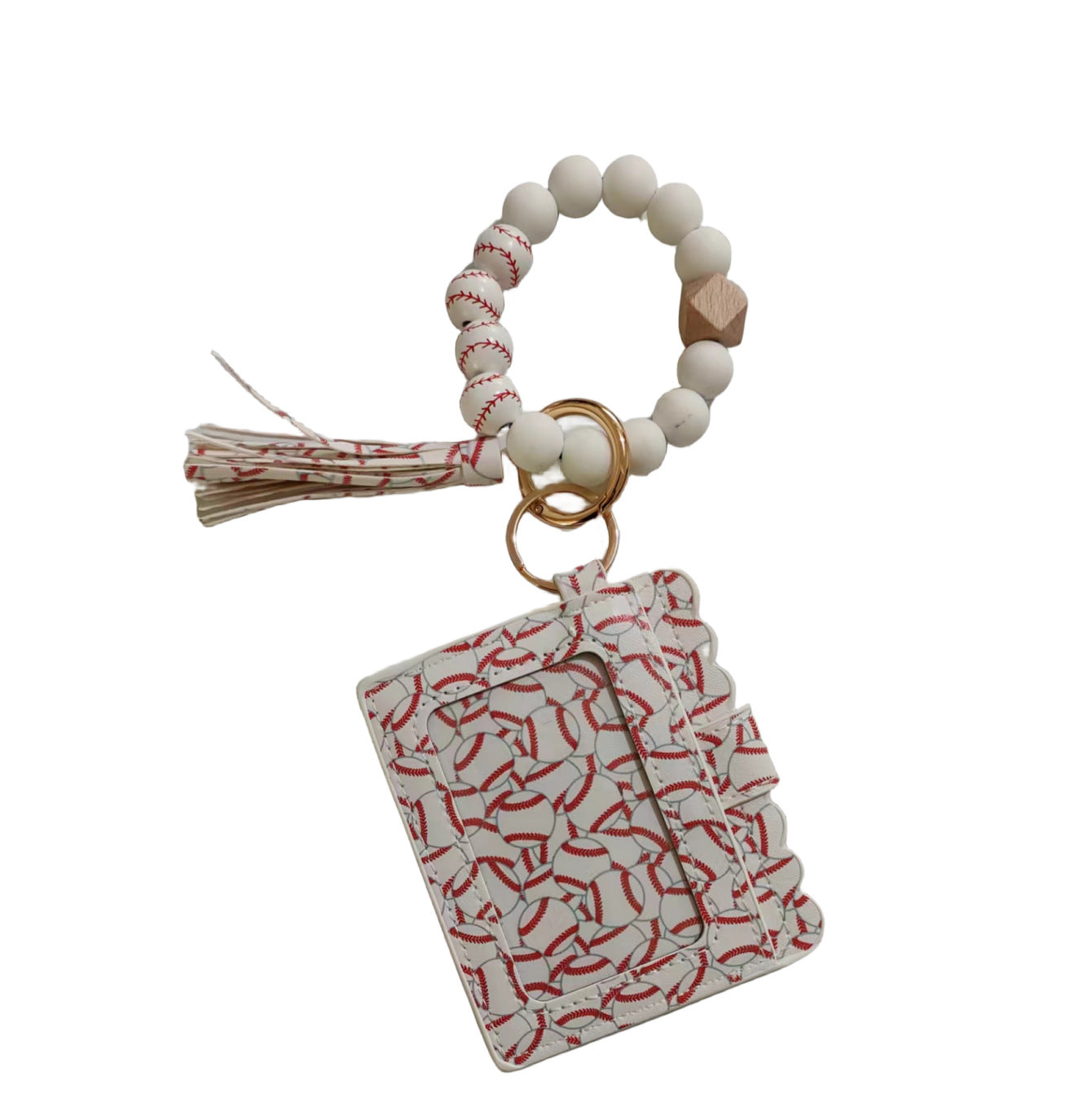Wholesale Silicone Bead Bracelet Card Holder Keychain